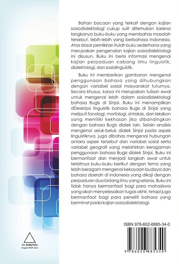 Cover Belakang Sosiodialektika bahasa Bugis-